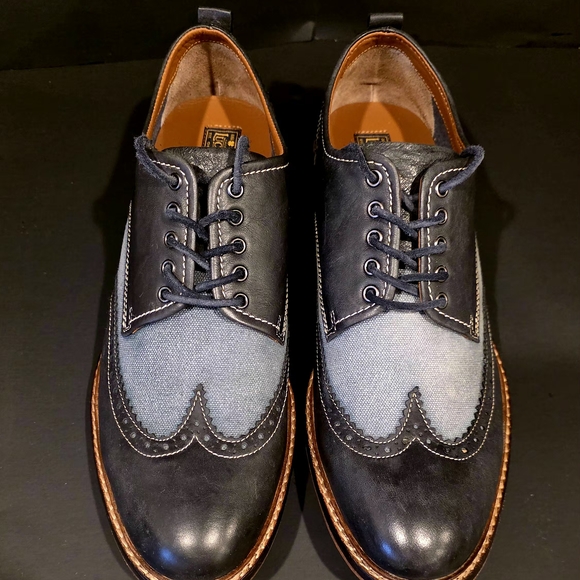Men's Lucky Brand Dark Blue/Light Blue Derby Shoes Size 12 Like New - Picture 2 of 5